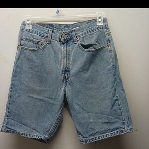 Levi's 505 Shorts Regular Fit (Distressed) Red Tab Medium Wash Mens Size 32